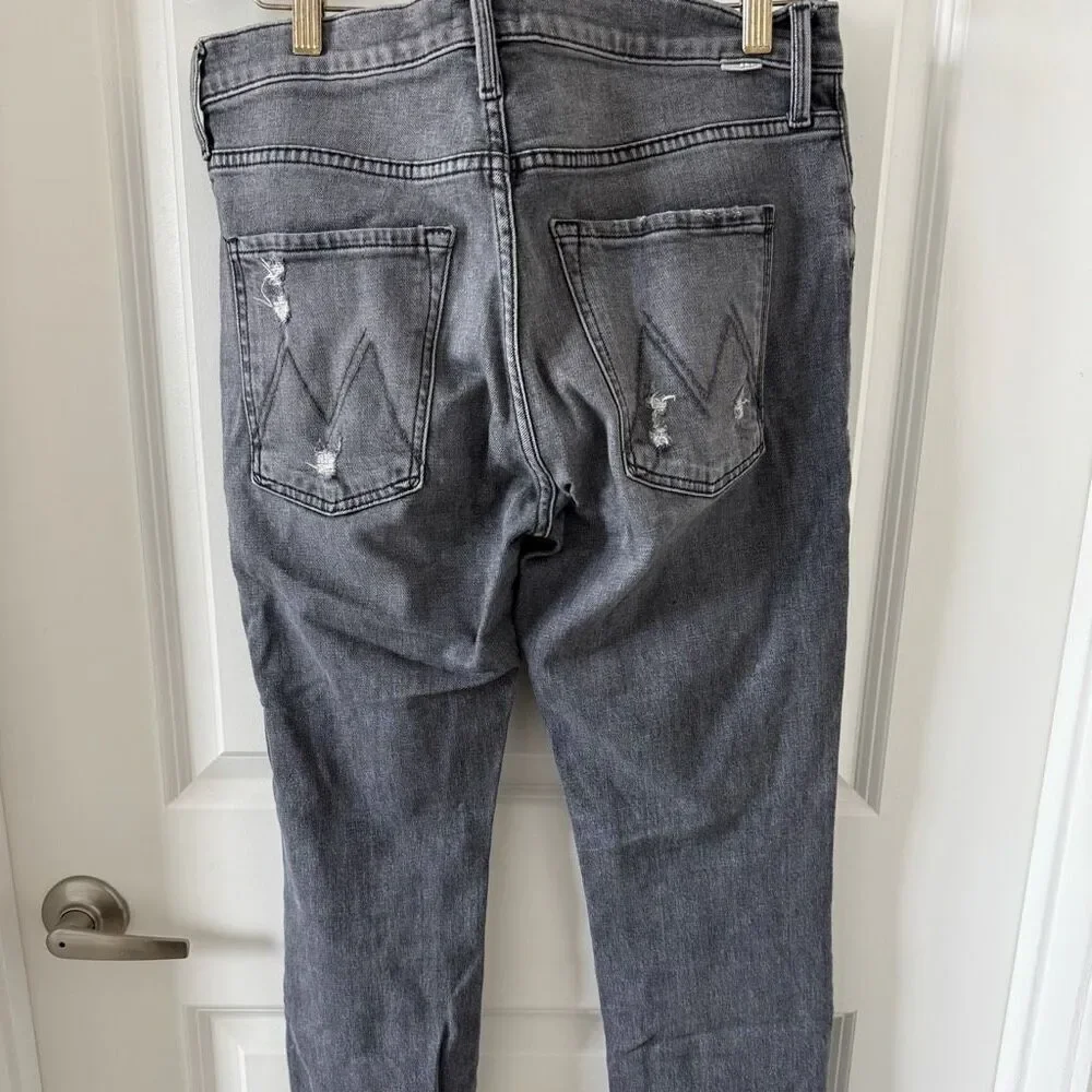 Mother The Scrapper Cuff Ankle Fray Jeans Unstitched in the Dark